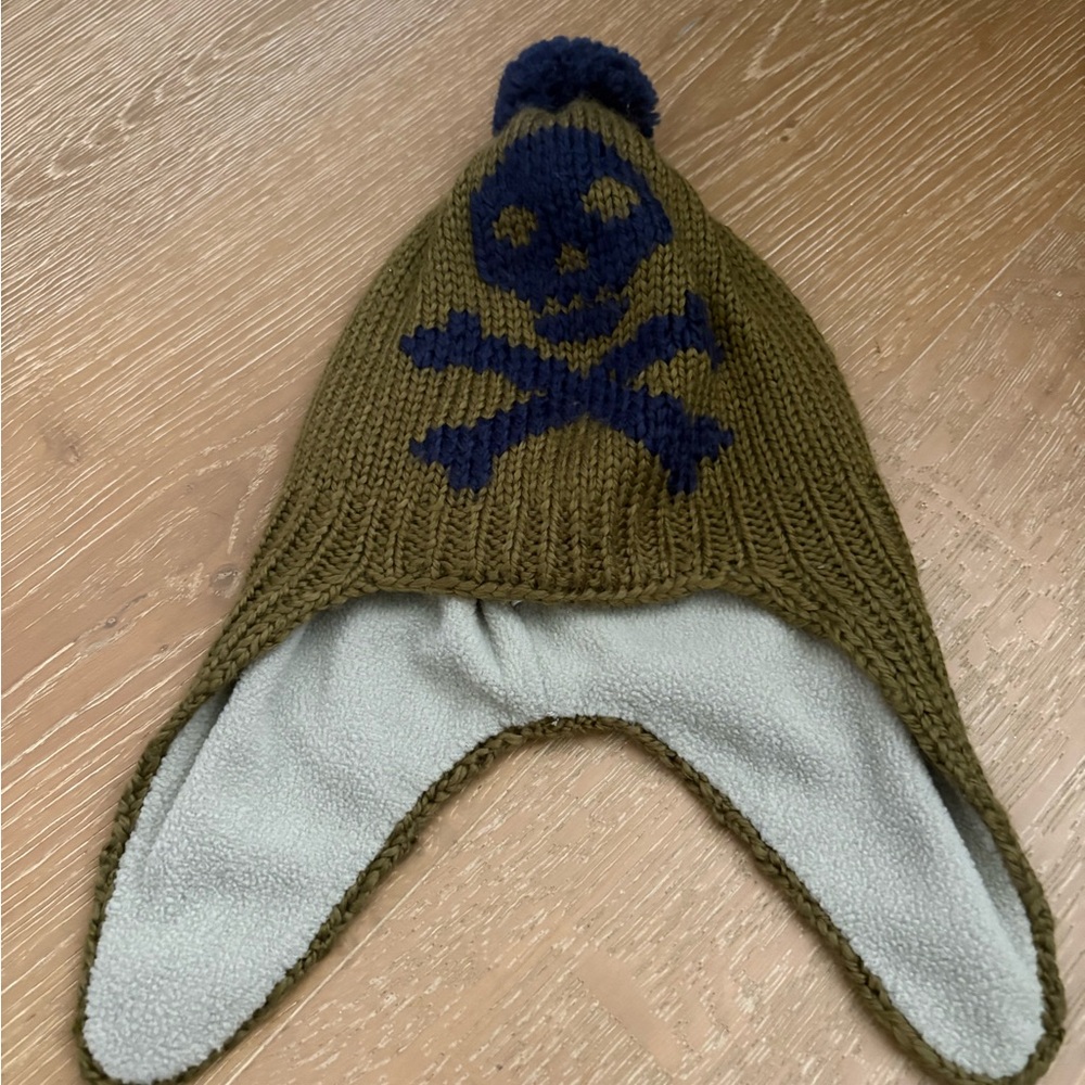 Boden size 7-10 Olive and Navy Knit Hat